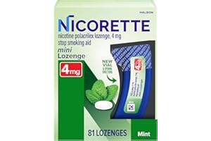 Nicorette 4 mg Mini Nicotine Lozenges to Quit Smoking - Mint Flavored Stop Smoking Aid, 81 Count