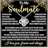 Chiside To My Soulmate Necklace For Women, Soulmate Necklace For Her, To My Wife Necklaces From Husband, Girlfriend Gift From Boyfriend, Christmas Anniversary Birthday Necklaces For Wife