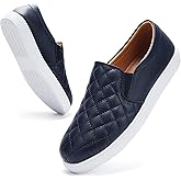 VOCNTVY Womens Loafers Comfort Casual Quilted Leather Slip On Sneakers