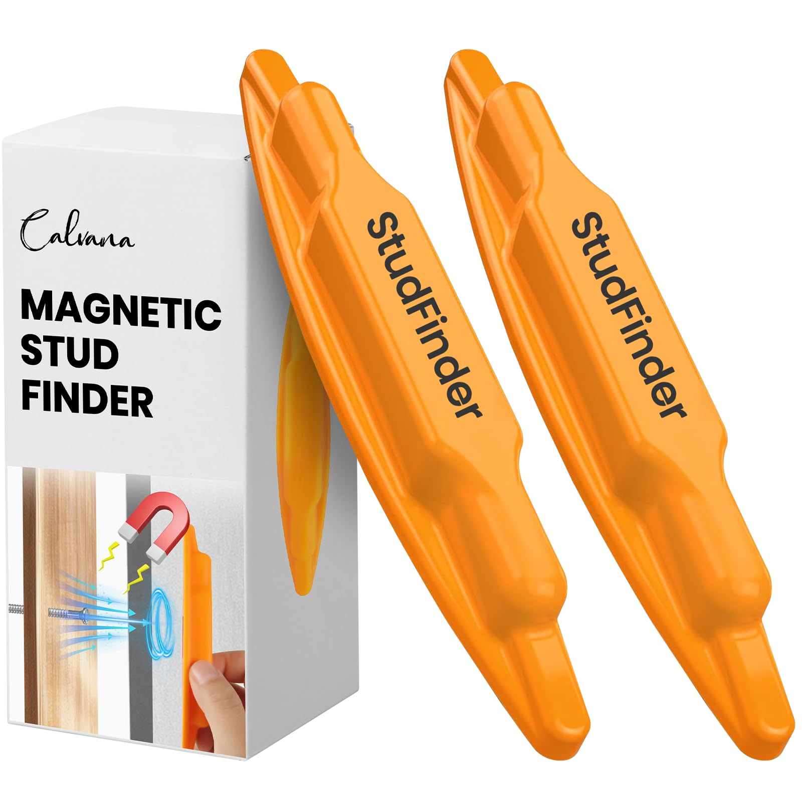 Photo 1 of (2-Pack) Calvana Magnetic Stud Finder Wall Scanner, Stud Finder Magnet, Wall Detector Scanner, Compatible with All Drywall Construction, No Batteries Required, Wall-Friendly Construction?Easy to Use