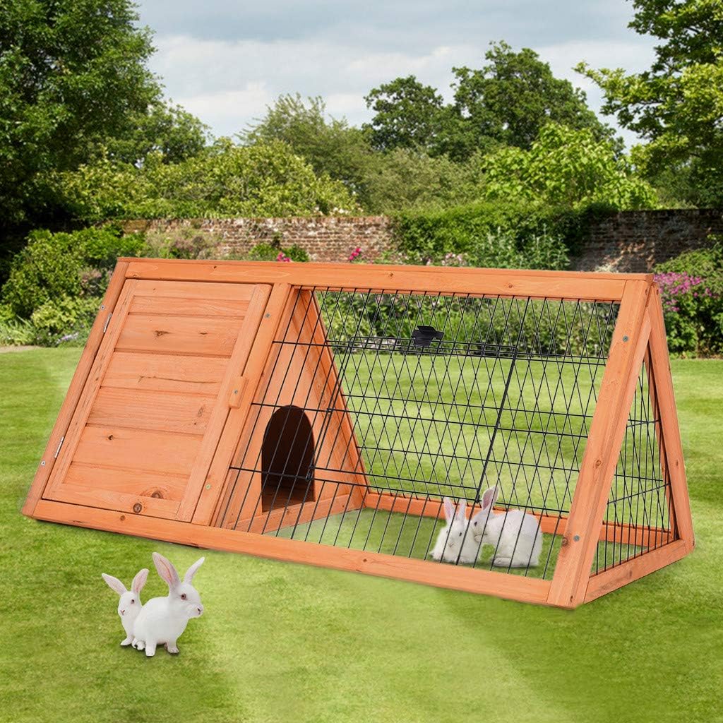 Rabbit Hutch Bunny Cage, Indoor & Outdoor Wooden Rabbits