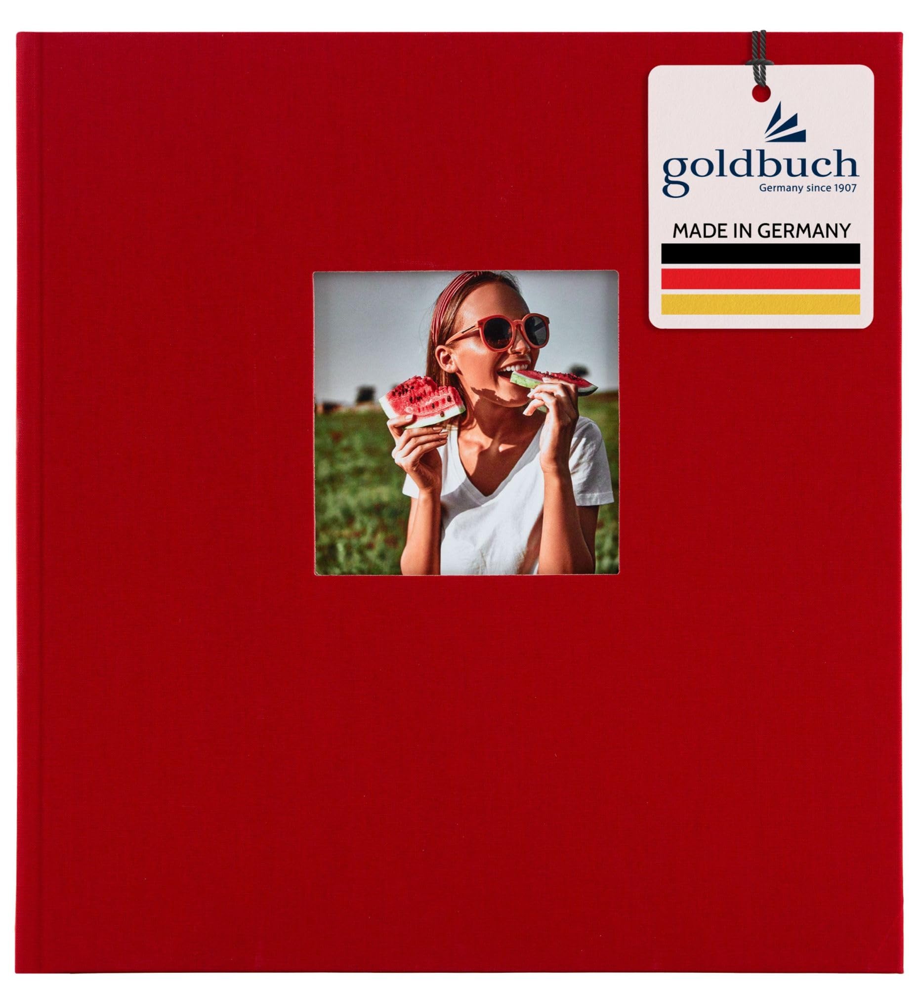 Goldbuch Photo Album with Window Cut-Out, Cardboard, red, 30 x 31 cm