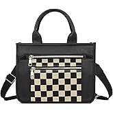 Checkered Tote Bag for Women - Plaid Handbag Checkerboard Crossbody Shoulder Bag Trendy Checkered Tote Purse