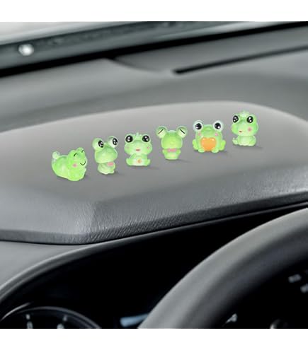 6PCS Mini Hippo Car Dashboard Decorations - Kawaii Animal Dashboard