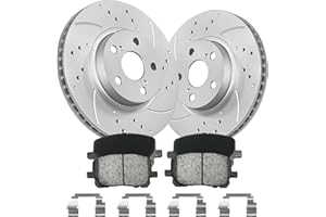 ANPULSERO FIWRILUVX Anpulsero Front Brake Kit Compatible with 03-08 Toyota/Corolla/Matrix/Pontiac Vibe Drilled & Slotted Disc Brakes Rotors and Ceramic Brake Pads - 275mm(10.8in) - Anti-Rust Geomet Coated
