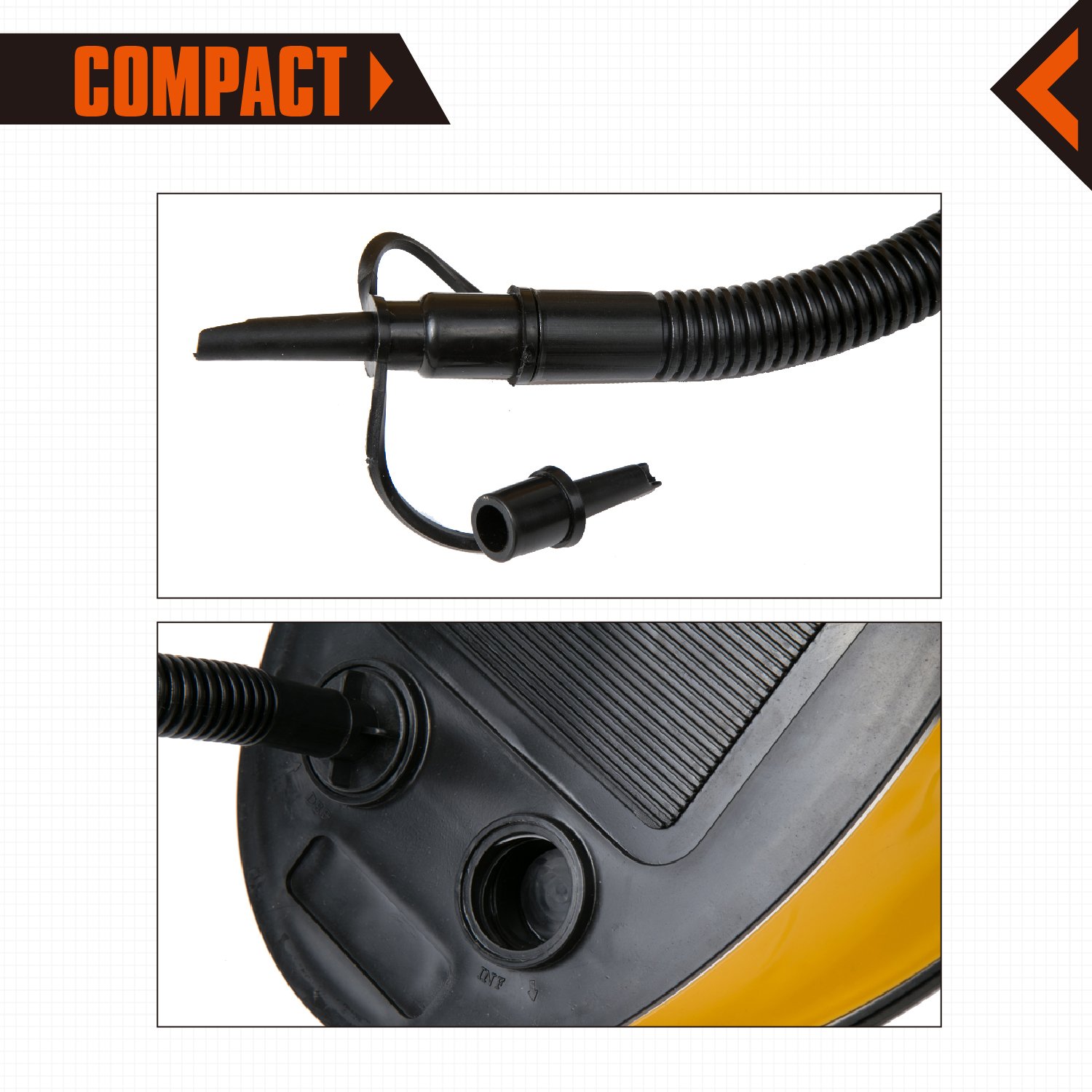 KingCamp Bellow Foot Air Pump for Camping Air Mattress Bed Pad Mat (Yellow 5L)