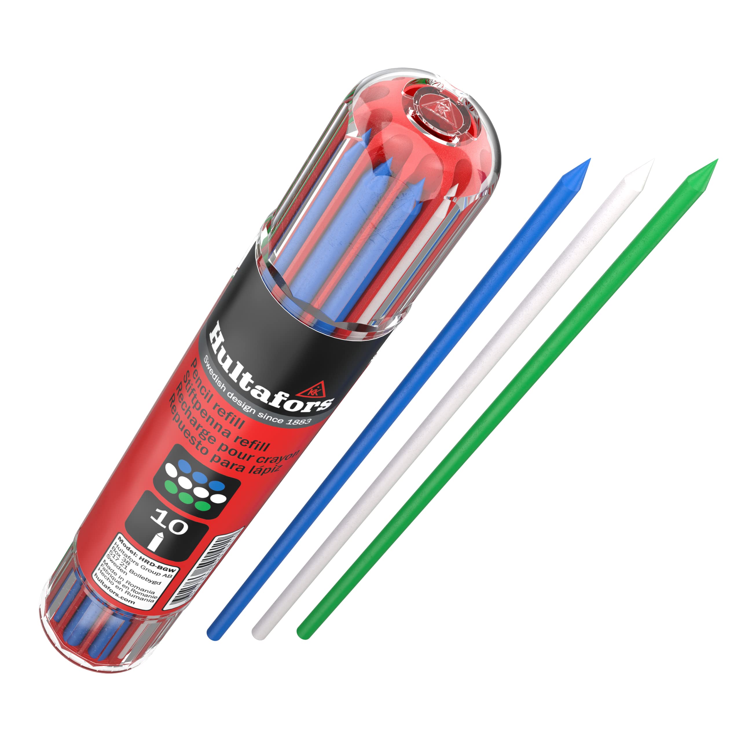 Photo 1 of Hultafors Tools 650140U Dry Marker Refills HRD, Heavy Duty, Multi-Purpose, Blue, Green & White, 10 Leads