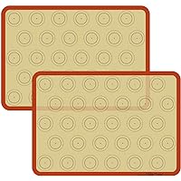 Macaron Silicone Baking Mat - Set of 2 Non Stick Silicon Macaroon Baking Sheet Cookie Liner(BPA Free/Reusable/Half Sheet…