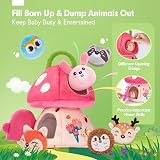 hahaland My First Mushroom House with 6 Jungle Animals Baby Toy view 3