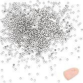 UNICRAFTALE 1000Pcs Round Crimp Beads 1.5mm Stainless Steel Spacer Beads 0.8mm Hole Tiny Metal Crimp Bead DIY Bracelet Bead for DIY Necklace Jewelry Making