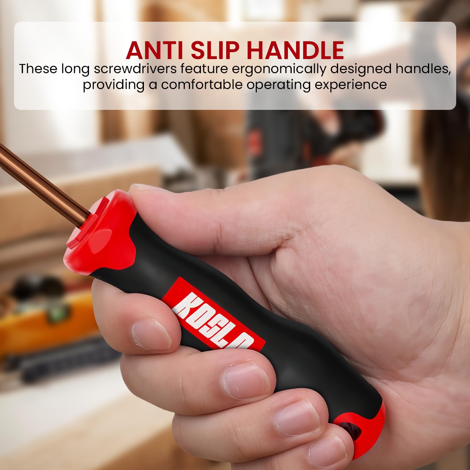 WIYETY 6 Stück Langes Torx-Schraubendreher: Schraubendreher Magnetisch, Lange Sternschraubendreher Klingenlänge 300mm, ‎Schraubenzieher Set mit Kunststoff Griff(T10,T15,T20,T25,T27,T30) 3