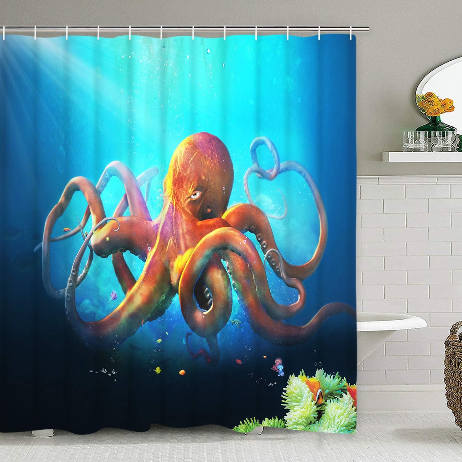 Octopus Shower Curtain Kraken Shower Curtain Tentacles