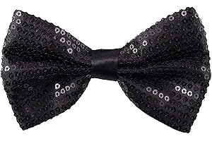 MAN OF MEN Sequin Bow Ties for Men - Pre-tied Adjustable Length Bowtie, Many Colors to Choose From