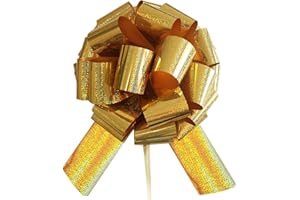 HQJAXJ 1Pcs Giant Gift Bows,16 Inch Giant Car Bow Large Gift Bow Large Christmas Gift Refrigerator New House Bicycle and Party Decoration Giant Gift Packaging Bow (Gold)