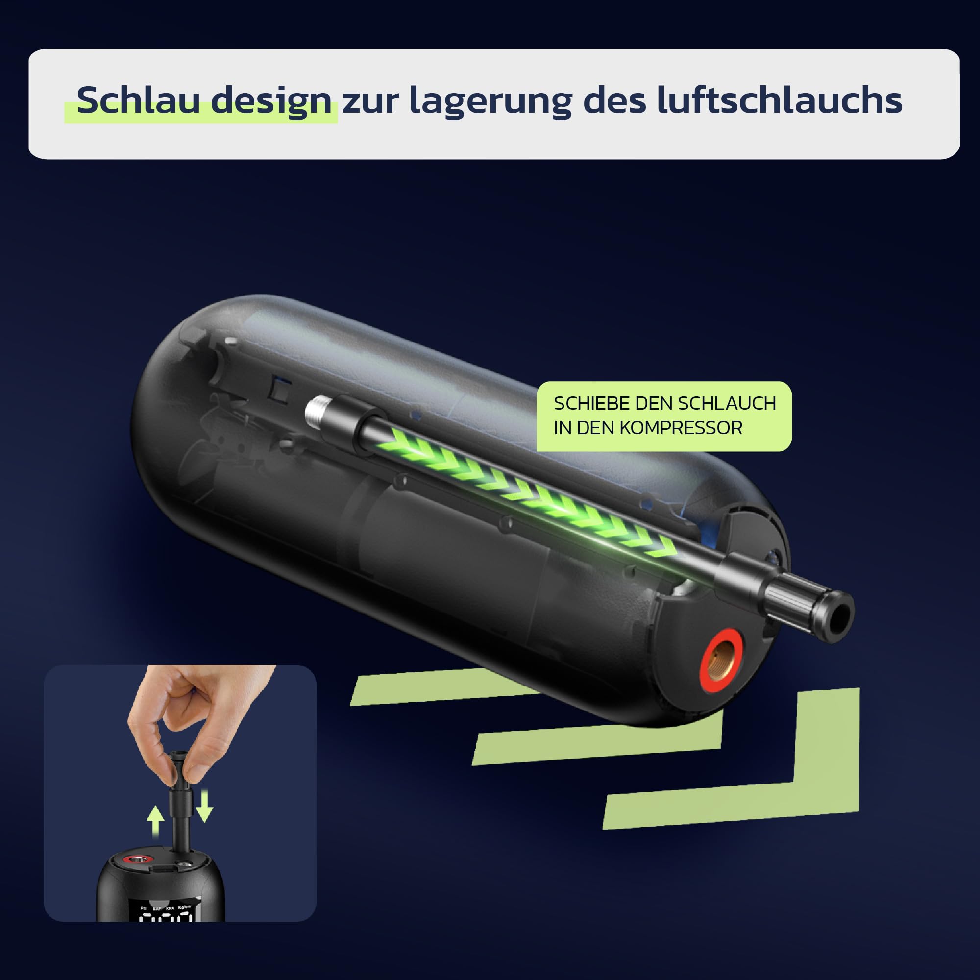 Woowind Luftpumpe Fahrrad für Auto, Fahrrad & Moto, Auto-Stopp, 10,3 BAR 5