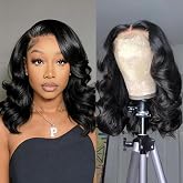 Bob Wig Human Hair 13x4 Hd Lace Front Wigs Human Hair Pre Plucked Body Wave | 14 Inch, Lace Frontal Bob Wigs, Natural Hairlin