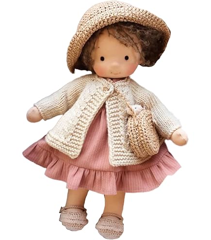 Muñeca De Trapo Con Sombrero, Bolso Y Zapatos – Set De 11” Con Caja De Regalo | Peluche Suave De Algodón Para Bebés Y Niños Pequeños