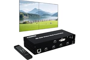 FENIXFIT 4K 2x2 HDMI Video Wall Controller 2x1, 1x2, 1x3, 3x1, 1x4, 4x1 Supports 180 Degree Rotate Video Wall Controller 2x2 4K with 11 Splicing Modes RS232 Audio Extraction Wall Controller Processor