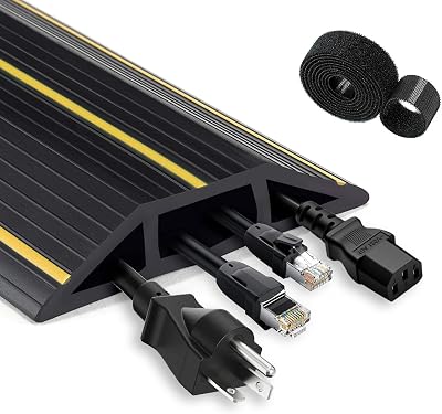 PICK FOR LIFE Cable Cover Floor 10Ft Heavy Duty 3 Cord Channels Wire Hider Kit