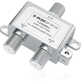 G-PLUG 2-Way Coaxial Cable Splitter, 5-2400 MHz MoCA 2.5 Splitter, 75 Ohm | RG6-compatible F-type ports, all-ports power pass, low 3.5 dB loss &amp; shielded metal housing; for TV, satellite &amp; cable modem