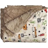 Throw Blanket for Camping - Plush Reversible Camping Blanket for Indoor &amp; Outdoor Settings - Machine Washable Soft Blanket - 100% Polyester Cozy Blanket with Retro-Inspired Patterns, Camp Casual