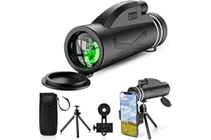 RAVELLI 80X100 Monocular Telescope - with Smartphone Stand & Tripod, High Power Monocular HD Bifocal Scope Portable Waterproof & Anti-Fog, BAK4 Prism for Animal Bird Watching Hunting Camping Tourist Scenery