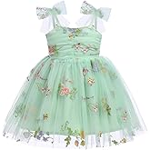 AWIBMK Baby Girls 1st Birthday Outfit Star Sequins Tulle Dress Sleeveless Bowknot Decor Princess Party Cake Smash Clothe