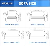 MAXIJIN Super Stretch 3 Seater Couch Cover Grey Jacquard Spandex Sofa Slipcover view 6