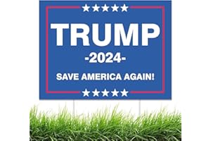 MAXDUCK Trump 2024 Sign - Trump Signs for Yard Plastic Signs with Stakes 14” x 11”for Outdoor Yard Garden Lawn Decorations