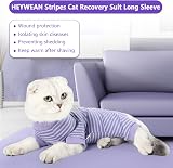 HEYWEAN Cat Recovery Suit Bodysuit After Surgery Stripes Long Sleeve view 4