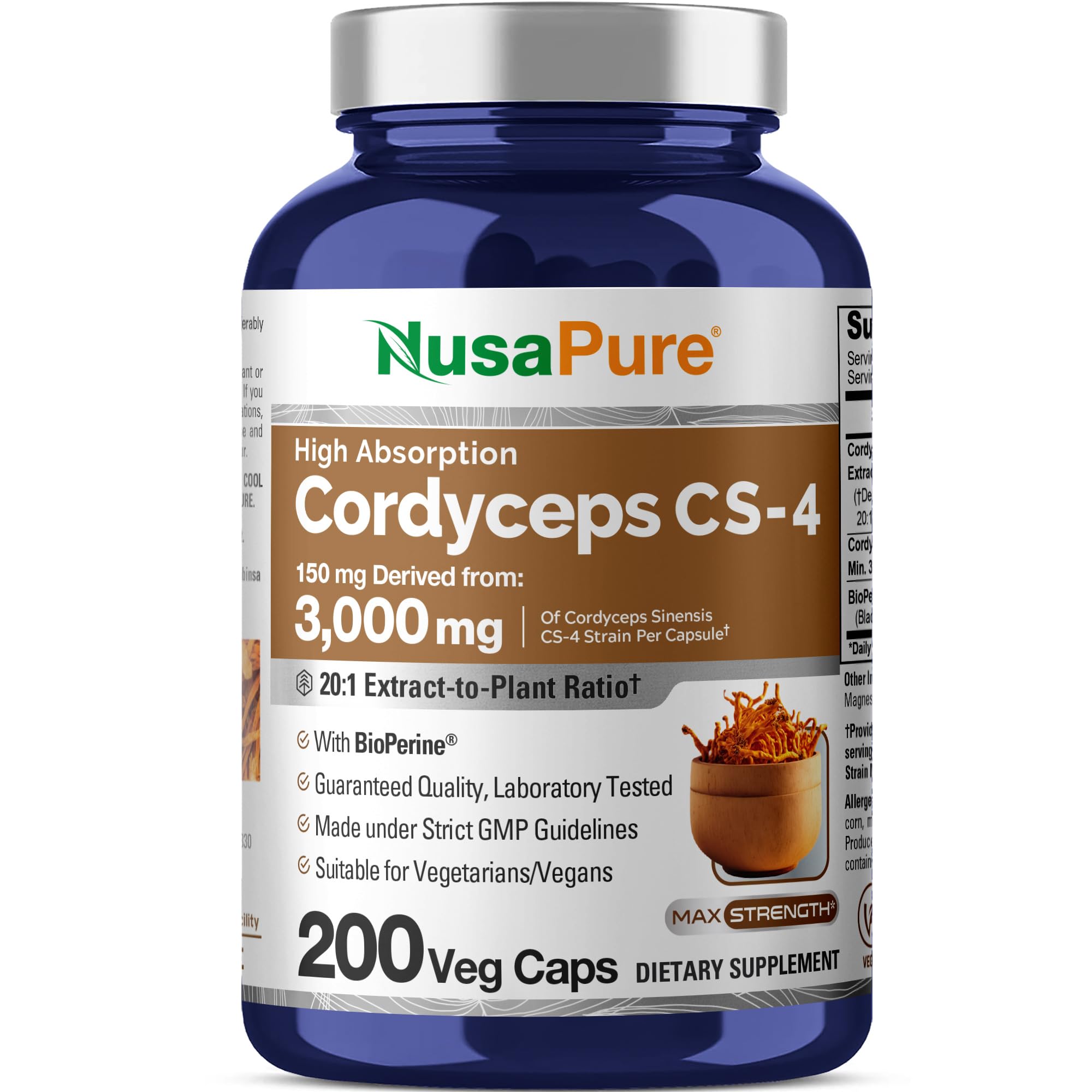 NusaPure Cordyceps 20:1 Extract, 150 mg Equivalent