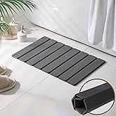 MOCAL Large Foldable Stone Bath Mat, 23.6" x 15.5" Non-Slip Stone Shower Mat, Super Absorbent Diatomaceous Earth Mats, Quick Drying Bath Mats for Bathroom, Easy to Clean