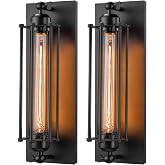 Licperron Sconces Wall Lighting, Industrial Black Wall Sconces Antique Wall Light Fixtures for Bedside, Bar, Restaurant, Hallway, Indoor&amp;Outdoor Decor, E26 &amp; E27 Bar Lights, UL Approval, 2 Pack