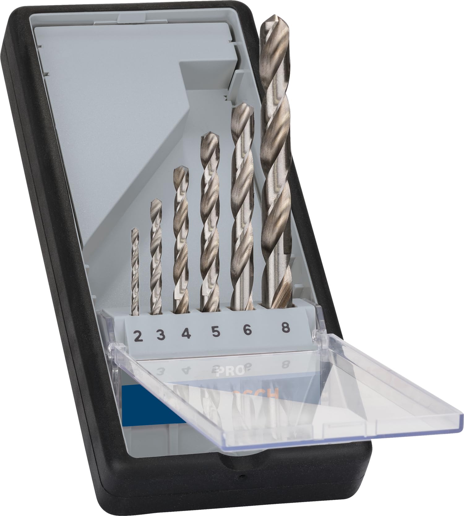 Bosch Professional 6 pcs. HSS-G Metal Drill Bit Set (for metal, Ø 2-8 mm, Robust Line, Accessory Drill Driver) — image 1