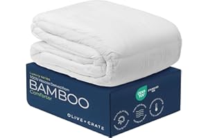 Olive + Crate 100% Viscose Derived from Bamboo Comforter - King Size - Hypoallergenic, Cooling & Moisture-Wicking Bedding - All Season Lightweight Plush Design - Organic King Comforter - 102"x90"