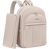 LOVEVOOK Diaper Bag Backpack, Large Puffy Baby Bag with Changing Pad Insulated Pockets Stroller Straps, Waterproof Diaper Backpacks for Mom Dad, Ivory