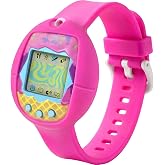 Soft Silicone Wristband for Tamagotchi Original, Adjustable Anti-Drop Strap | for Gen 1/2, Neon, Retro Flowers, 90s, Fresh Strawberry, for Kids, Teens, Adults, Parents &amp; 90s Nostalgia Lovers, Rose Red