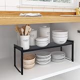 Goodsnetic Expandable Cabinet Shelf 13.8-26 in Black Heavy-Duty 22LBS view 4
