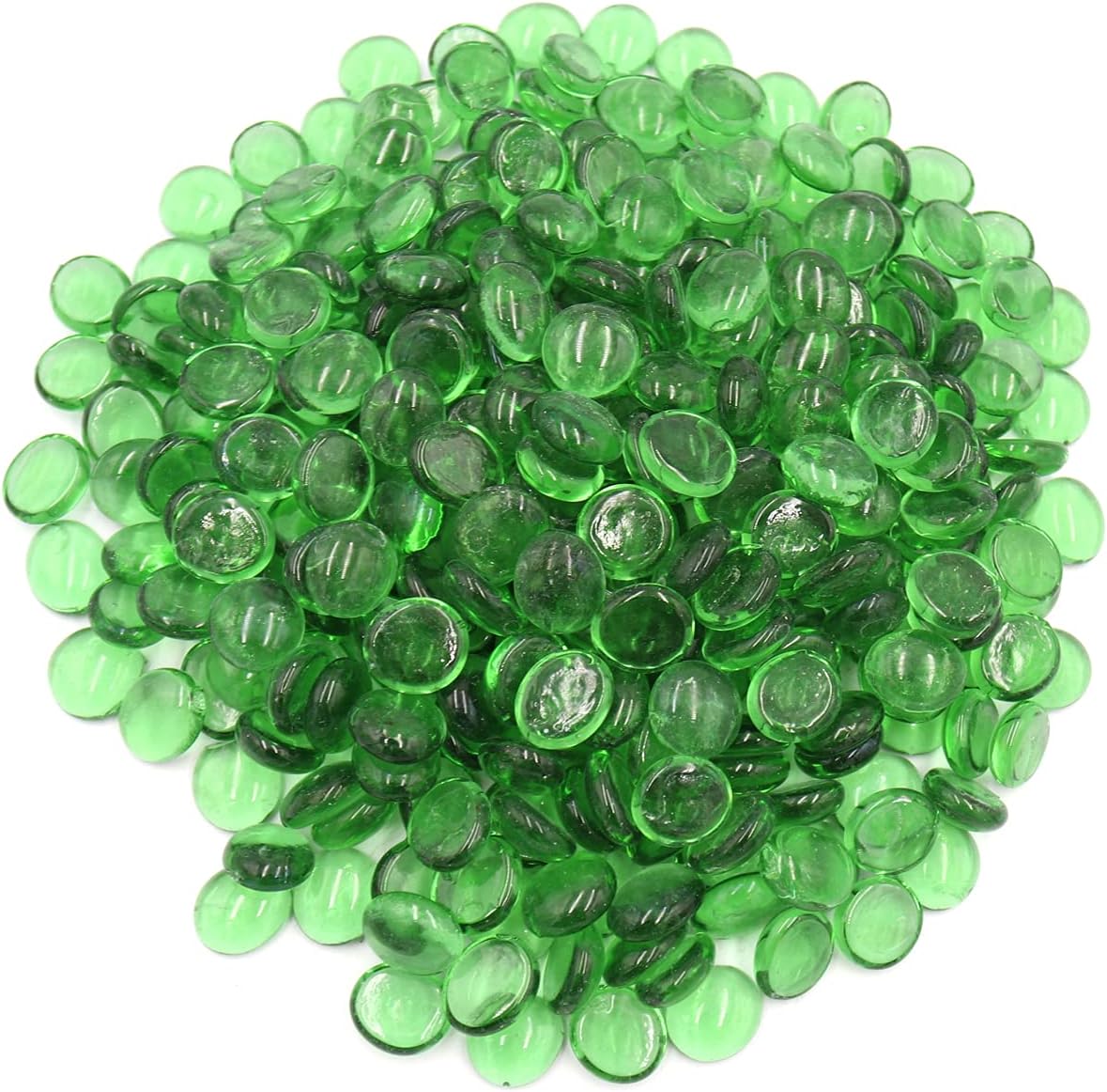 Vase Fillers - Transparent Green Flat Glass Marbles for Vases, 2 LB Decorative Stone Beads for Vase Fillers, Crafts, Table Scatter, Fish Tanks, Party Centerpieces, Gem Décor, Mosaics, Floral Displays, Fire Glass