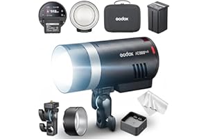 GODOX AD300Pro II AD300 Pro II TTL HSS Outdoor Flash Strobe, 350 Full Power Flashes/1/512-1/1 Power Adjust/0.01-1.5s Recycle/