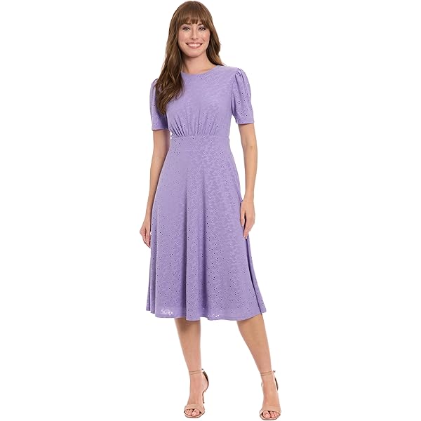 Amazon.com: London Times Women's Dresses Women's Empire Waist Three Quarter  Sleeve A-Line Midi - Keyhole Neck - Wedding Guest Dress, Mint Green/Coral,  4 : Clothing, Shoes & Jewelry