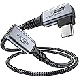 USB C Extension Cable Right Angle 3.3ft, Type-C USB 3.2 Gen 2 Extender Cord 100W 10Gbps 4K@60Hz Video, Small USBC Cable Male to Female Portable Monitor, Laptop Phone Switch Power Bank Docking Station