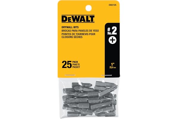 DEWALT DW2125 #2 Phillips Drywall Bit Tip (25-Pack), Silver metallic