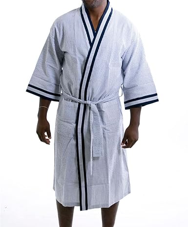 mens seersucker bathrobe