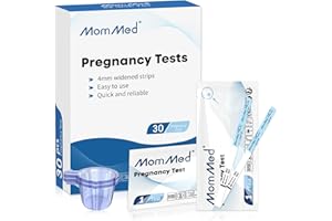MomMed Pregnancy Test, 30 HCG Pregnancy Test Strips for Early Detection, Over 99% Accurate, 30 Free Urine Cups, Bulk Pregnanc
