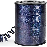 VISPAD Black Curling Ribbon 500 Yard, Shiny Metallic String for Gift Wrapping, Balloon, Florist Flower - 3/16" Thin Curly Gift Ribbon