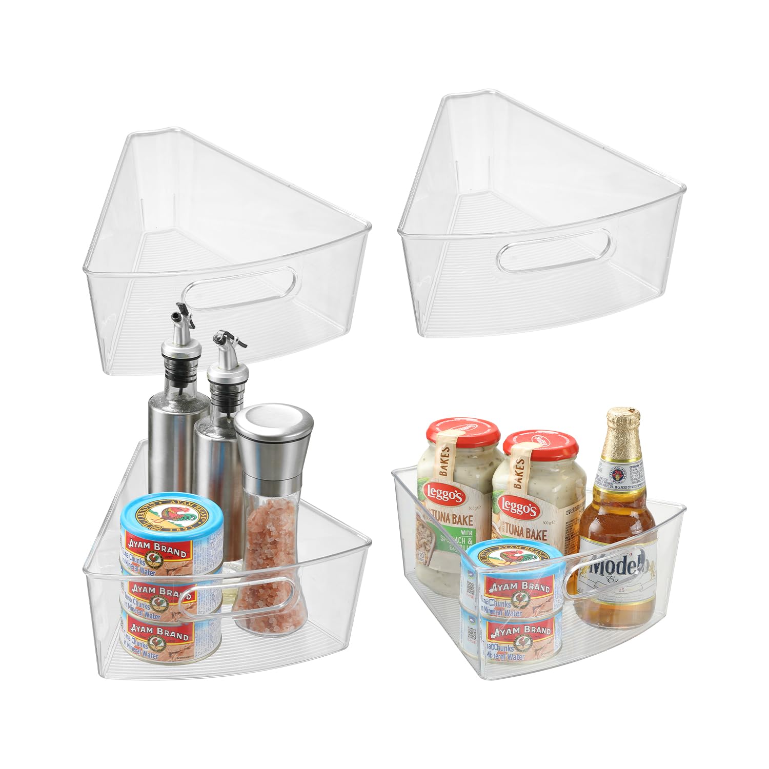 Photo 1 of Party Club of America Lazy Susan Cabinet Organizer Corner Cabinet Organizer for 26" Diameter Plastic Kitchen Storage Bins 4 Pack