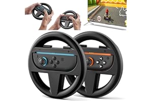 TOKLUCK Steering Wheel for Nintendo Switch 2 Joy Con (2025), Switch 2 Racing Wheel for Mario Kart World & 8 Deluxe, NS2 Racing Games Accessories with Ergonomic Design and Easy to Install - 2 Packs Black