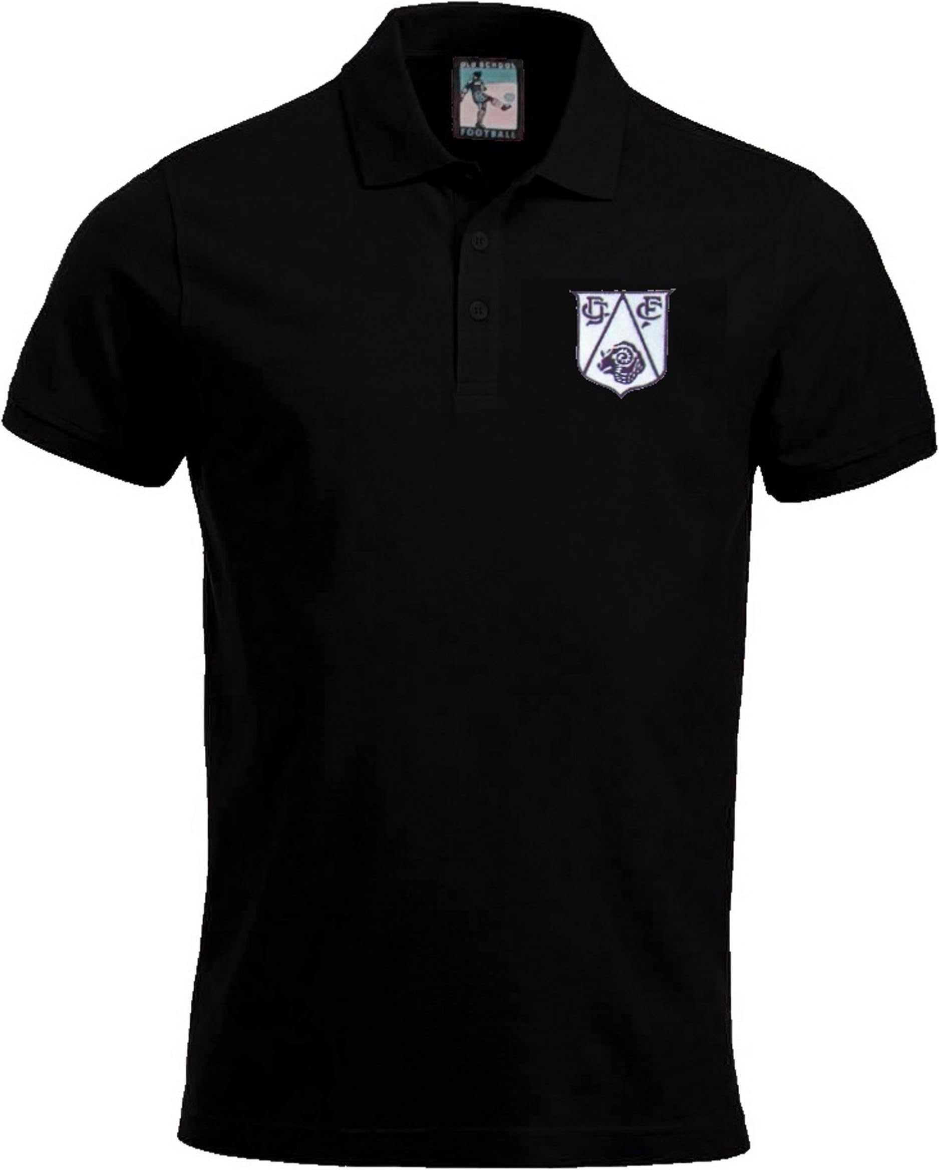 Derby County 1950s Football Polo Sizes S-XXXL Embroidered Logo