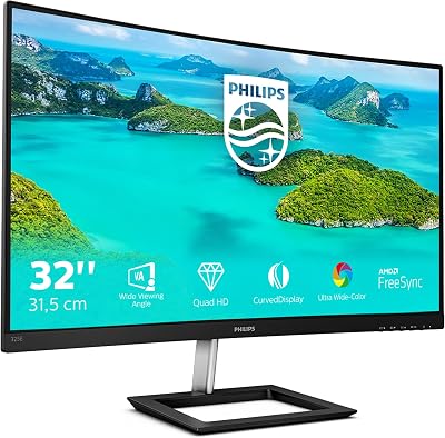 Philips 325E1C 32 In Curved Monitor QHD 75Hz VA FreeSync